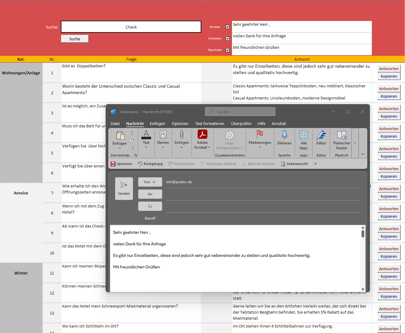 E-Mail FAQ automatische Antworten per Outlook